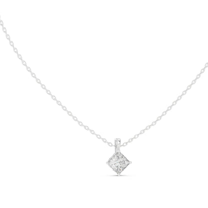 18K Rose Gold Princess Lab-Grown Diamond Pendant for Women | Everyday Wear | Pure Carat