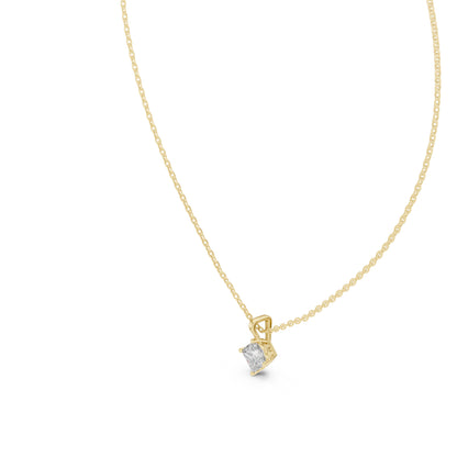 14K Yellow Gold Princess Lab-Grown Diamond Pendant for Women | Engagement | Pure Carat