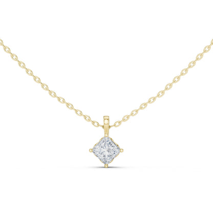 14K Yellow Gold Princess Lab-Grown Diamond Pendant for Women | Engagement | Pure Carat