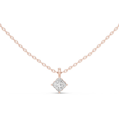 14K White Gold Princess Lab-Grown Diamond Pendant for Women | Wedding Wear | Pure Carat