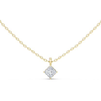 14K White Gold Princess Lab-Grown Diamond Pendant for Women | Wedding Wear | Pure Carat