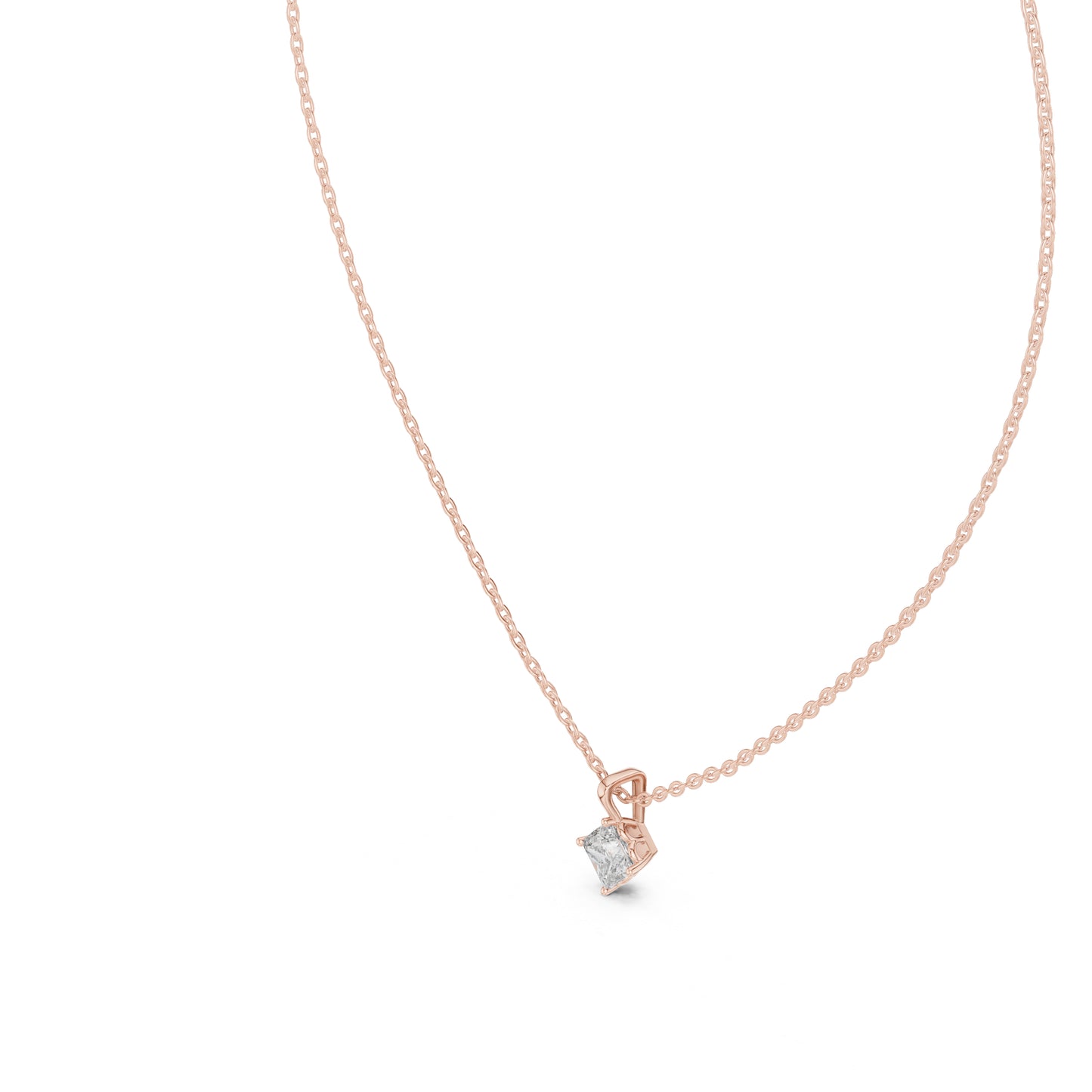 14K White Gold Princess Lab-Grown Diamond Pendant for Women | Wedding Wear | Pure Carat