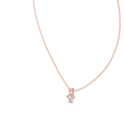 14K White Gold Princess Lab-Grown Diamond Pendant for Women | Wedding Wear | Pure Carat