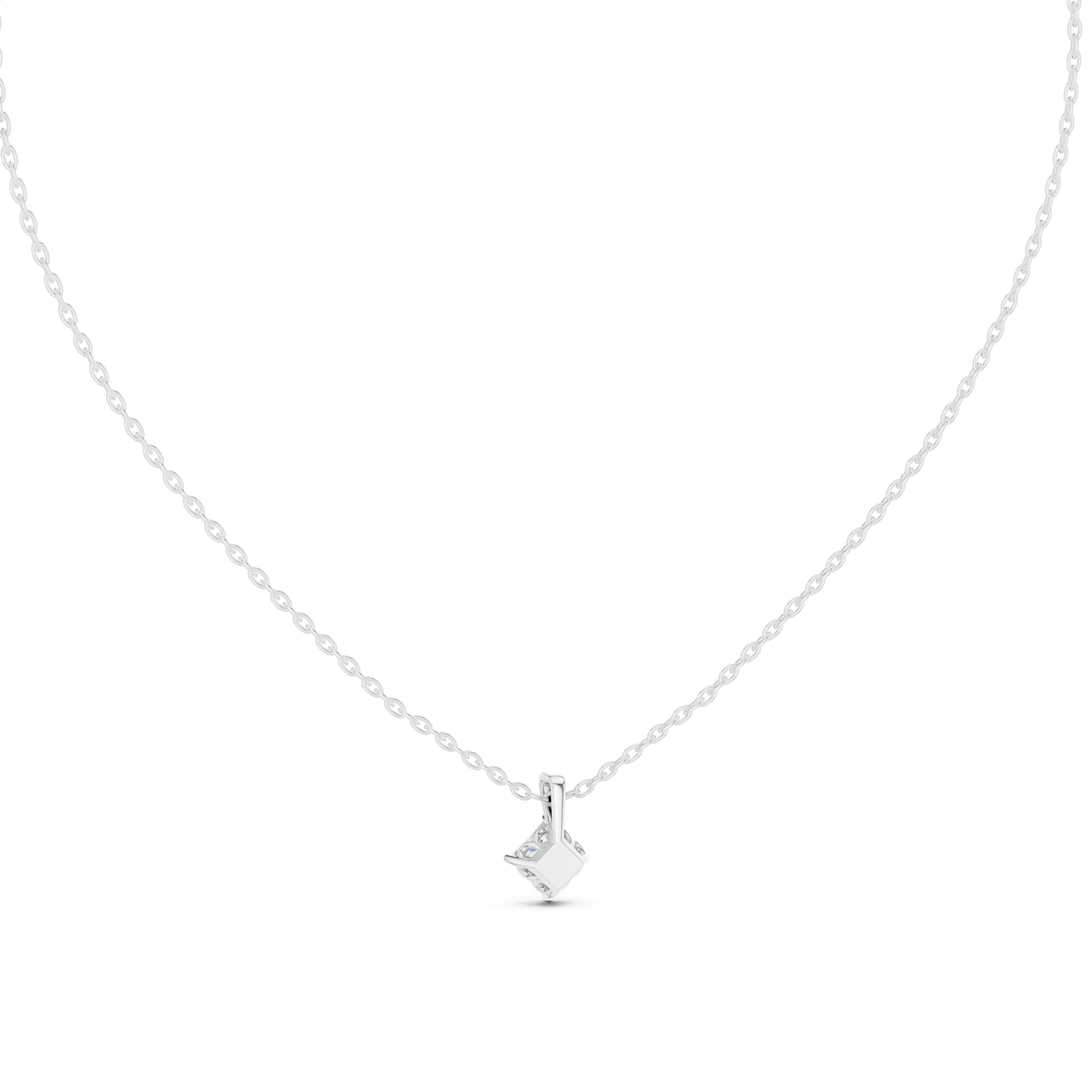 14K White Gold Princess Lab-Grown Diamond Pendant for Women | Wedding Wear | Pure Carat