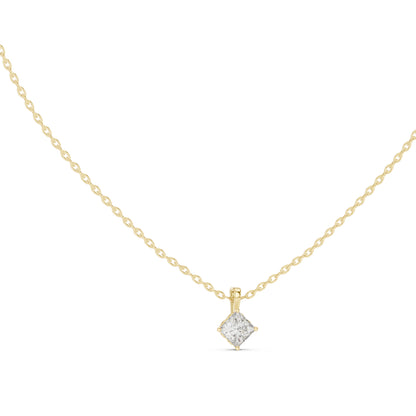14K White Gold Princess Lab-Grown Diamond Pendant for Women | Wedding Wear | Pure Carat