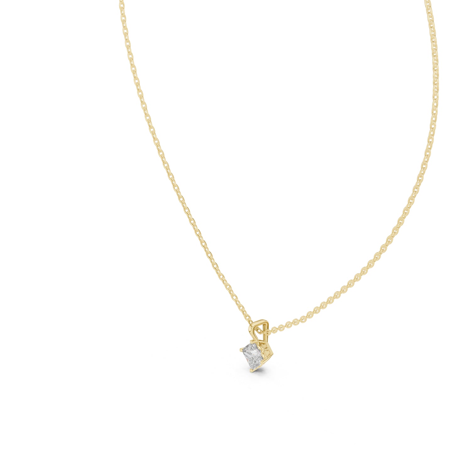 14K White Gold Princess Lab-Grown Diamond Pendant for Women | Wedding Wear | Pure Carat