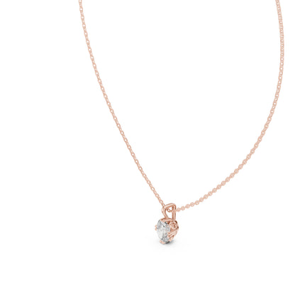 14K White Gold Oval Lab-Grown Diamond Pendant for Women | Office Wear | Pure Carat