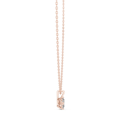 18K Rose Gold Oval Lab-Grown Diamond Pendant for Women | Anniversary Gift | Pure Carat