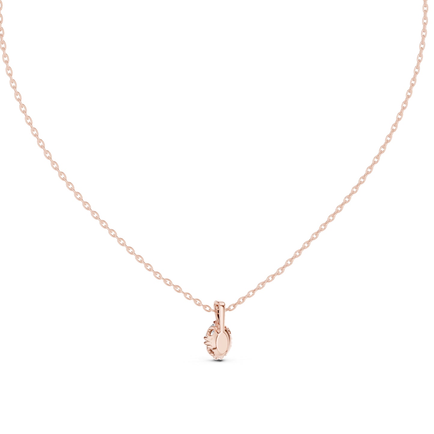 18K Rose Gold Oval Lab-Grown Diamond Pendant for Women | Anniversary Gift | Pure Carat