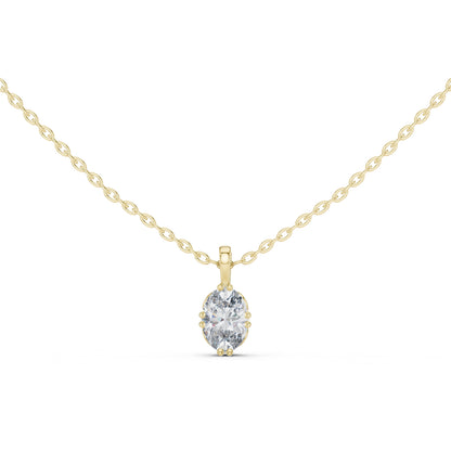 18K Rose Gold Oval Lab-Grown Diamond Pendant for Women | Anniversary Gift | Pure Carat