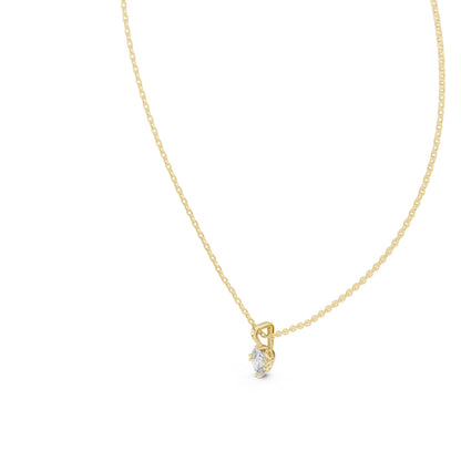 18K Yellow Gold Oval Lab-Grown Diamond Pendant for Women | Bridal Wear | Pure Carat