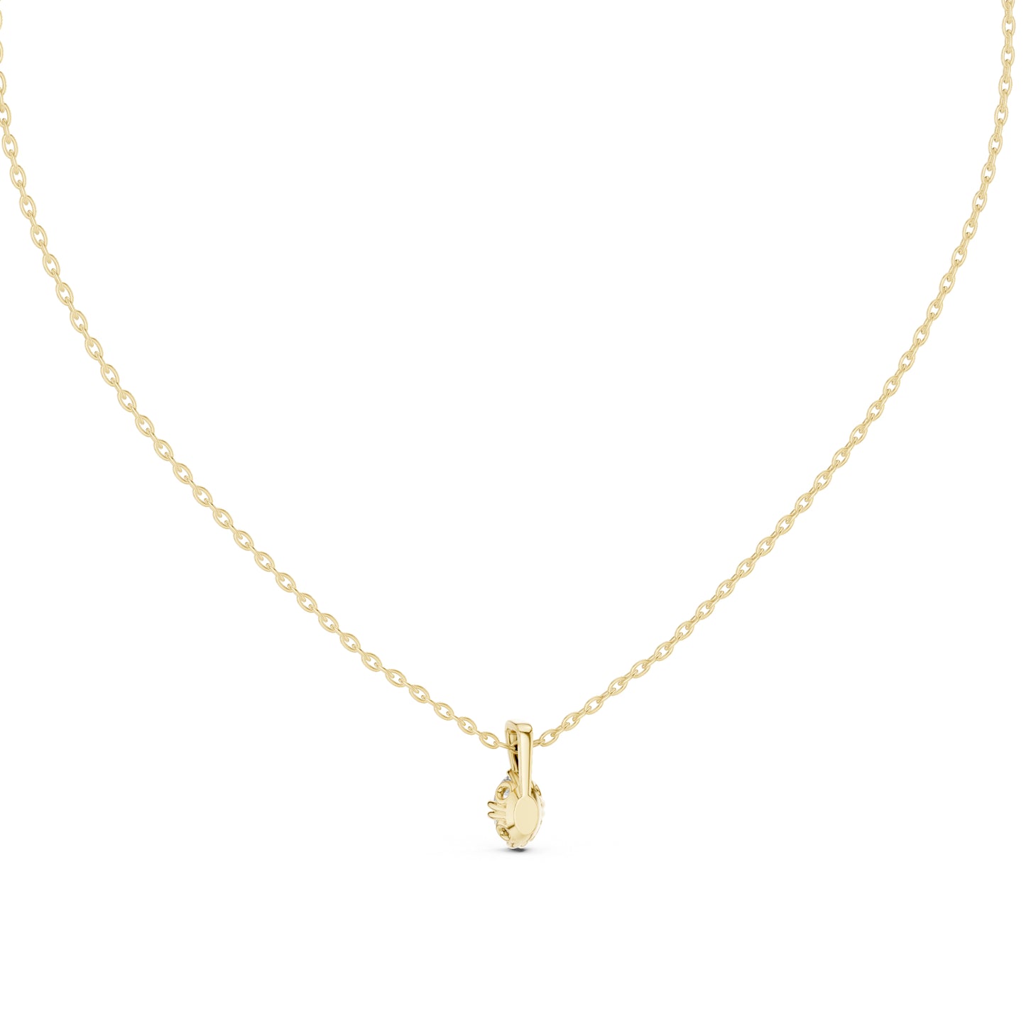 18K Yellow Gold Oval Lab-Grown Diamond Pendant for Women | Bridal Wear | Pure Carat