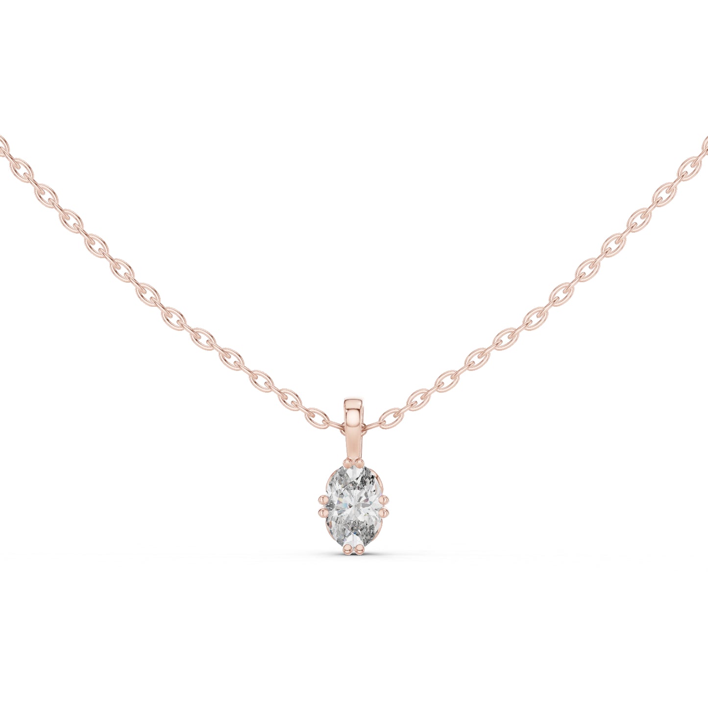 18K Yellow Gold Oval Lab-Grown Diamond Pendant for Women | Bridal Wear | Pure Carat