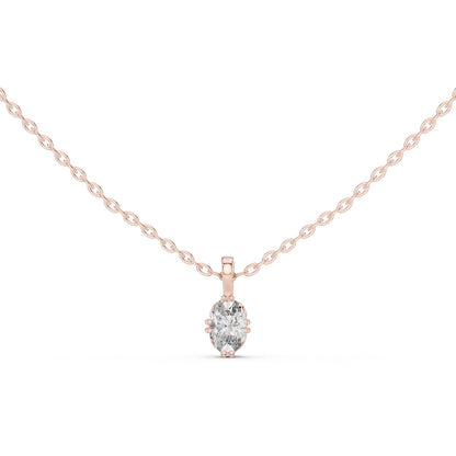 18K Yellow Gold Oval Lab-Grown Diamond Pendant for Women | Bridal Wear | Pure Carat