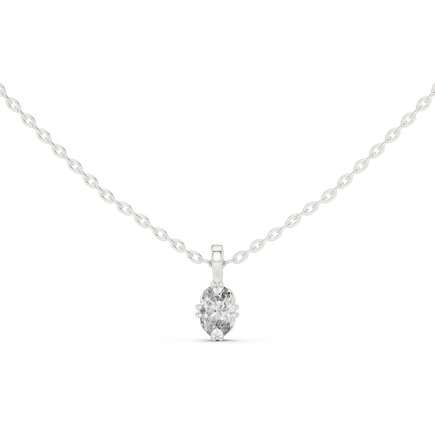 18K Yellow Gold Oval Lab-Grown Diamond Pendant for Women | Bridal Wear | Pure Carat