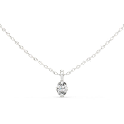 18K Yellow Gold Oval Lab-Grown Diamond Pendant for Women | Bridal Wear | Pure Carat