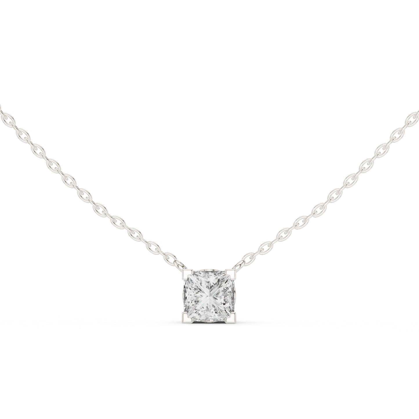 14K Yellow Gold Princess Lab-Grown Diamond Pendant for Women | Engagement | Pure Carat