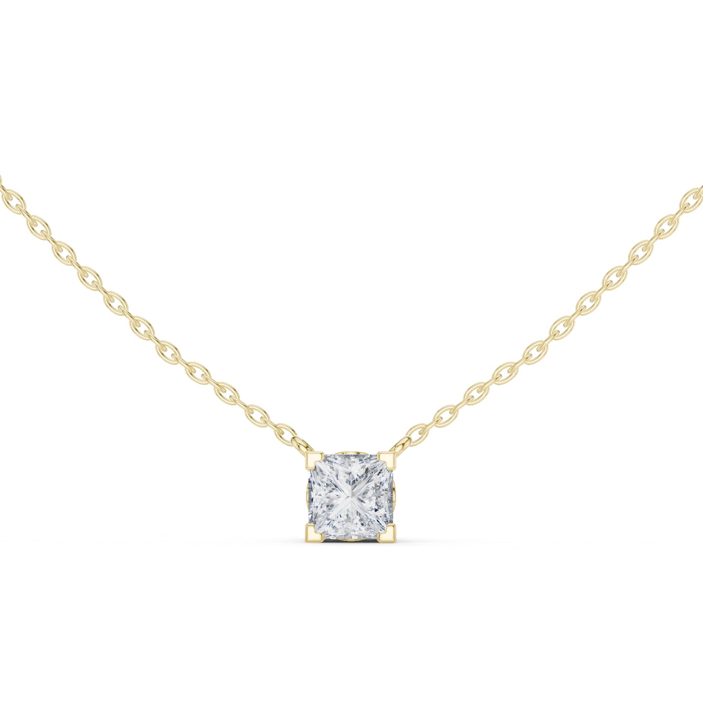 14K Yellow Gold Princess Lab-Grown Diamond Pendant for Women | Engagement | Pure Carat