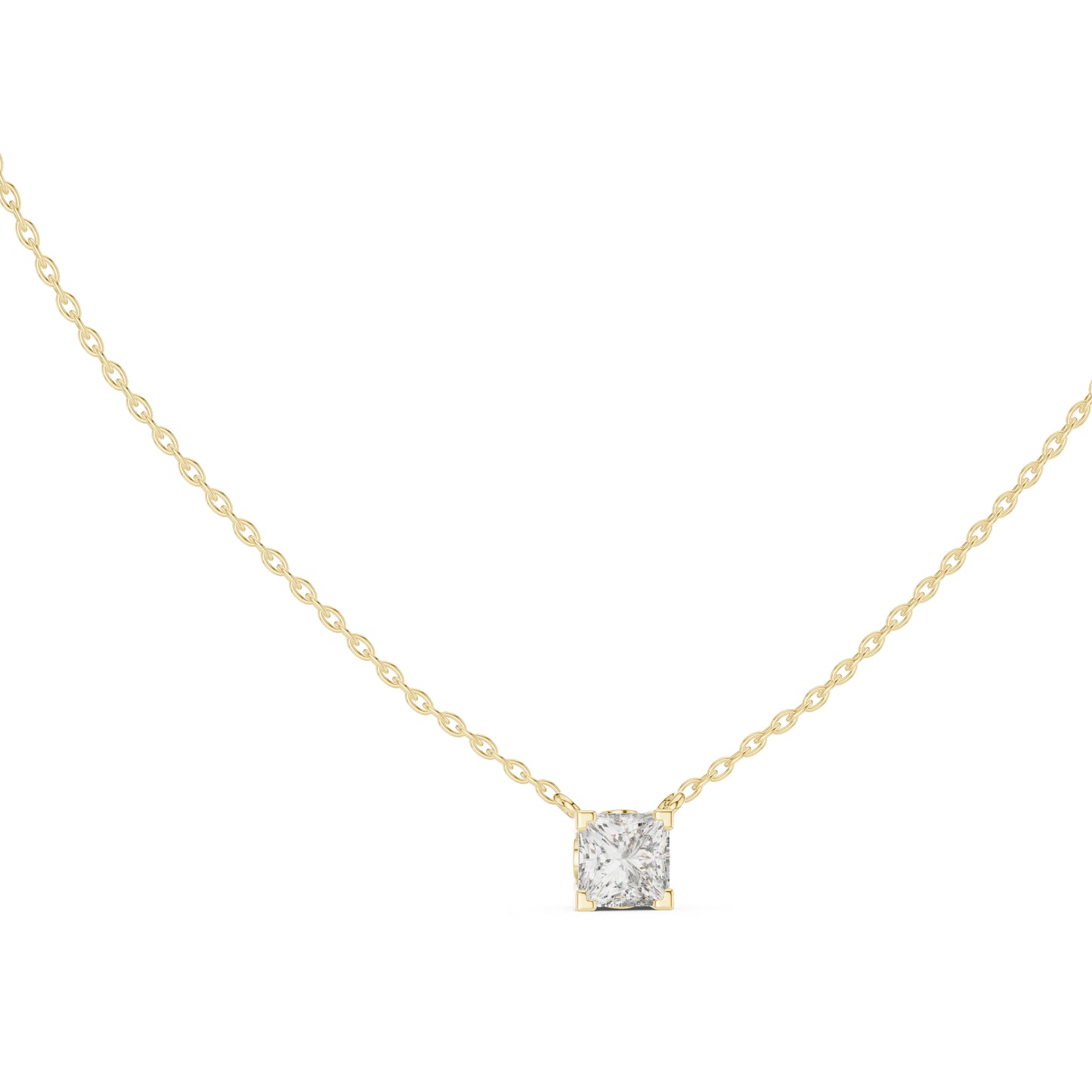 14K Yellow Gold Princess Lab-Grown Diamond Pendant for Women | Engagement | Pure Carat