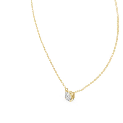 14K Yellow Gold Princess Lab-Grown Diamond Pendant for Women | Engagement | Pure Carat
