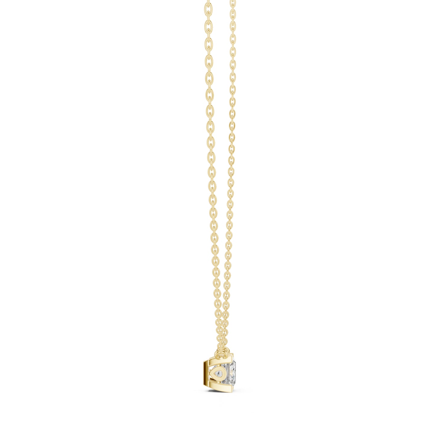 14K Yellow Gold Princess Lab-Grown Diamond Pendant for Women | Engagement | Pure Carat