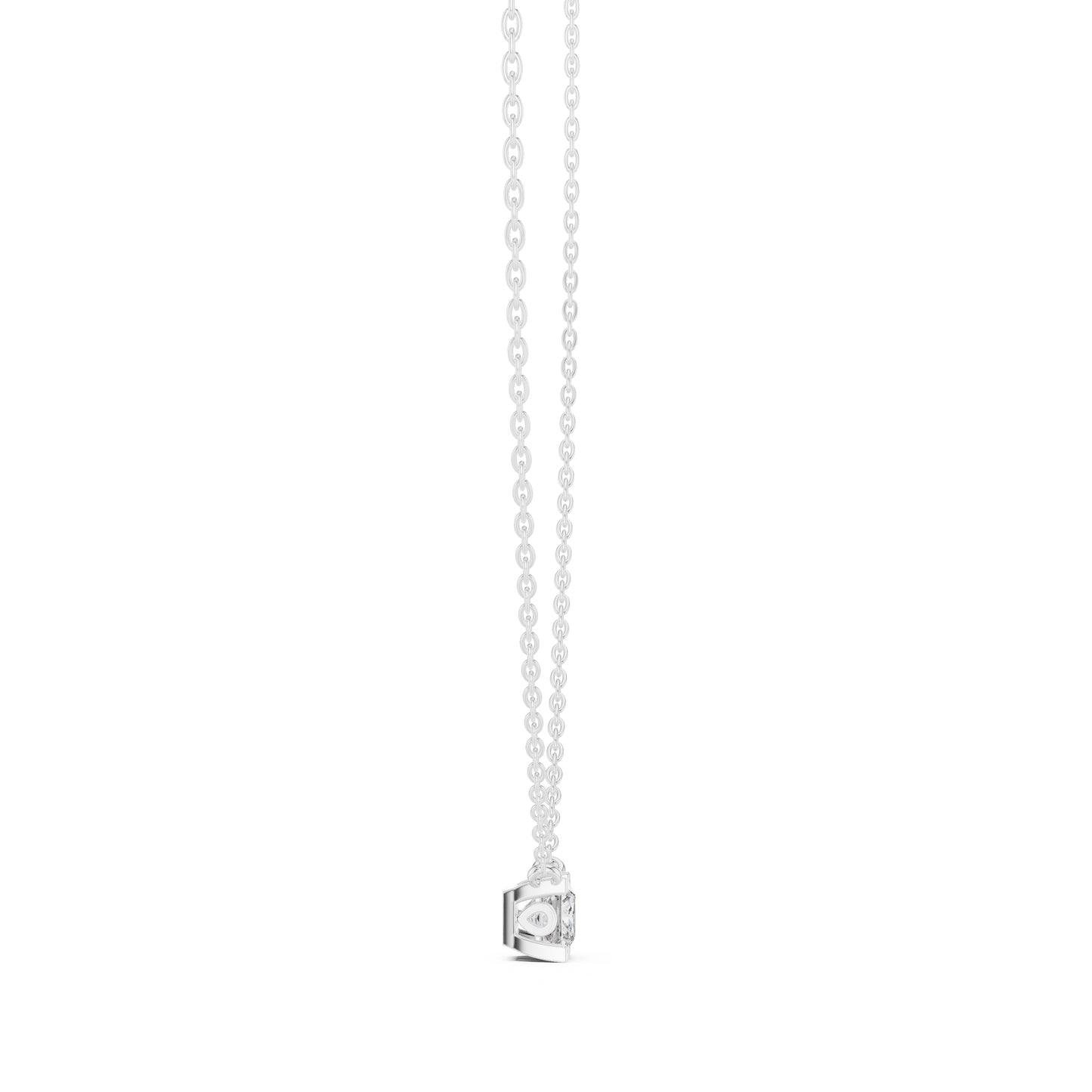 18K White Gold Princess Lab-Grown Diamond Pendant for Women | Everyday Wear | Pure Carat