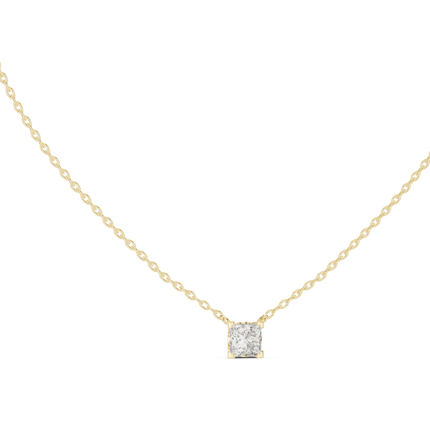 18K White Gold Princess Lab-Grown Diamond Pendant for Women | Everyday Wear | Pure Carat