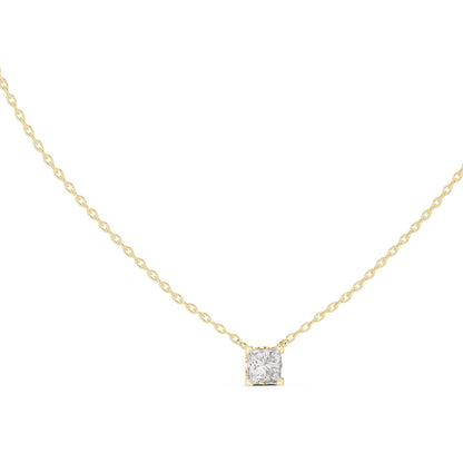 18K White Gold Princess Lab-Grown Diamond Pendant for Women | Everyday Wear | Pure Carat