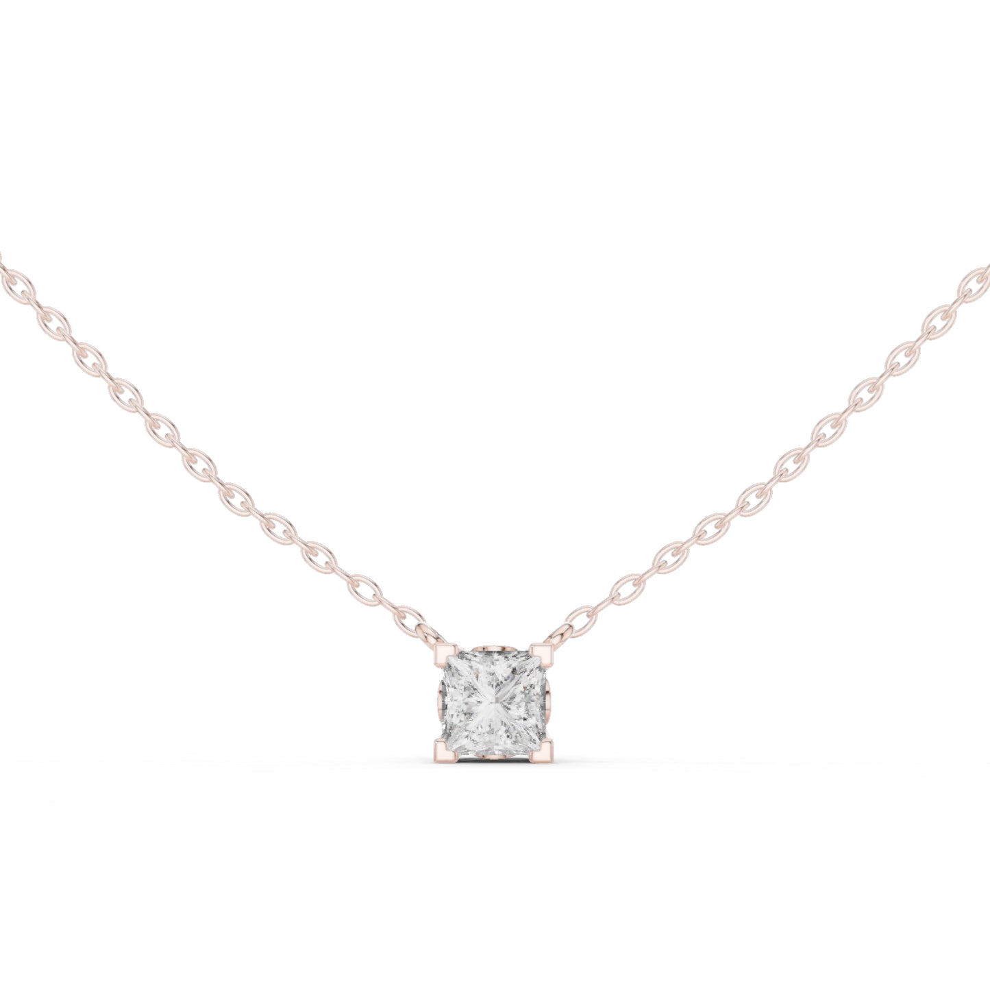 18K White Gold Princess Lab-Grown Diamond Pendant for Women | Everyday Wear | Pure Carat