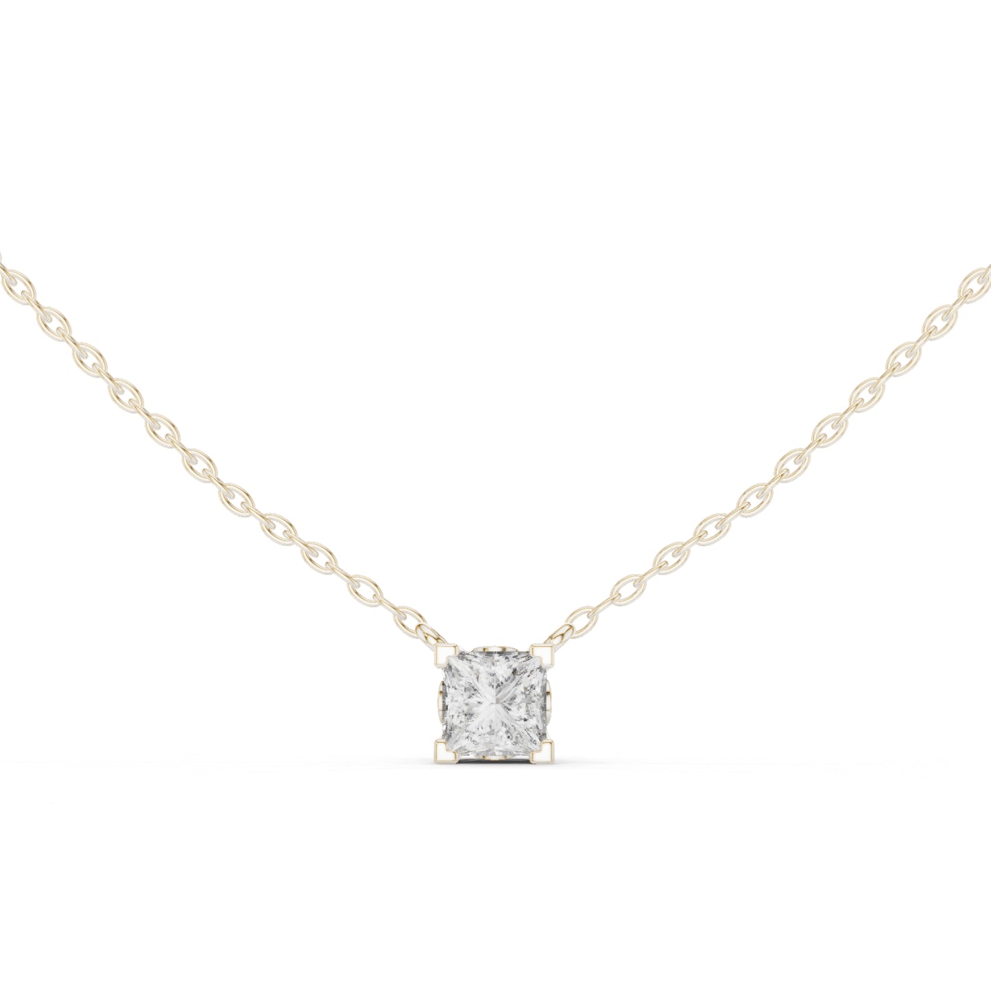 18K White Gold Princess Lab-Grown Diamond Pendant for Women | Everyday Wear | Pure Carat