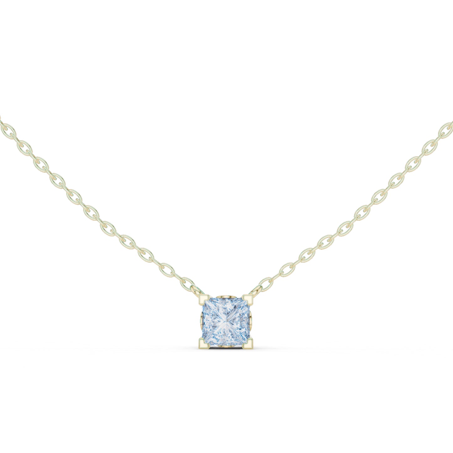 18K White Gold Princess Lab-Grown Diamond Pendant for Women | Everyday Wear | Pure Carat