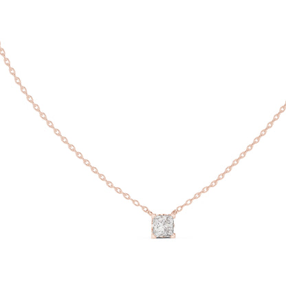18K White Gold Princess Lab-Grown Diamond Pendant for Women | Everyday Wear | Pure Carat