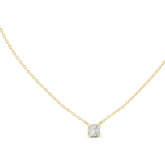 14K Rose Gold Princess Lab-Grown Diamond Pendant for Women | Office Wear | Pure Carat