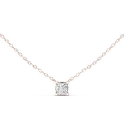 14K Rose Gold Princess Lab-Grown Diamond Pendant for Women | Office Wear | Pure Carat