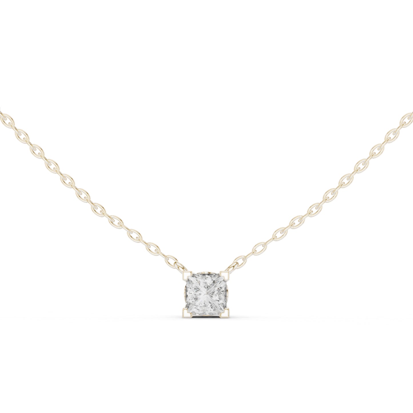 14K Rose Gold Princess Lab-Grown Diamond Pendant for Women | Office Wear | Pure Carat