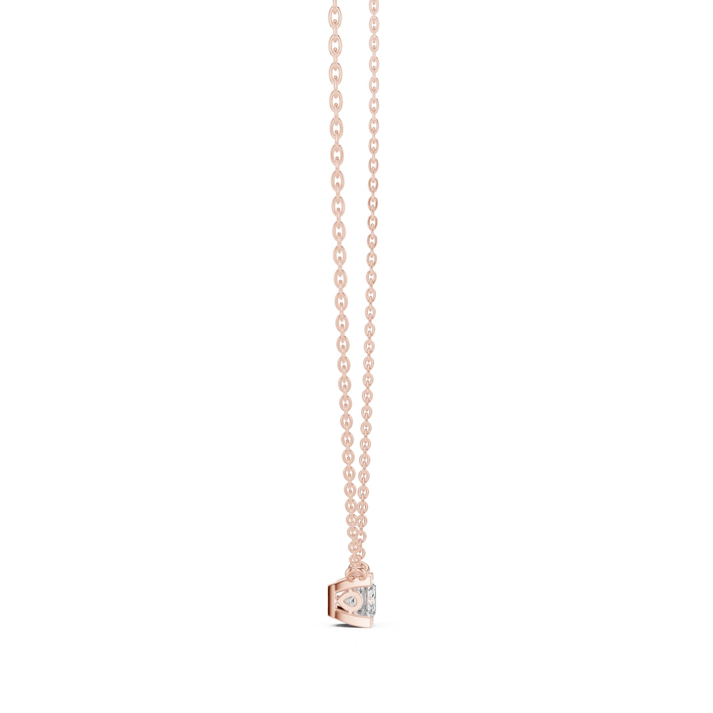 14K Rose Gold Princess Lab-Grown Diamond Pendant for Women | Office Wear | Pure Carat