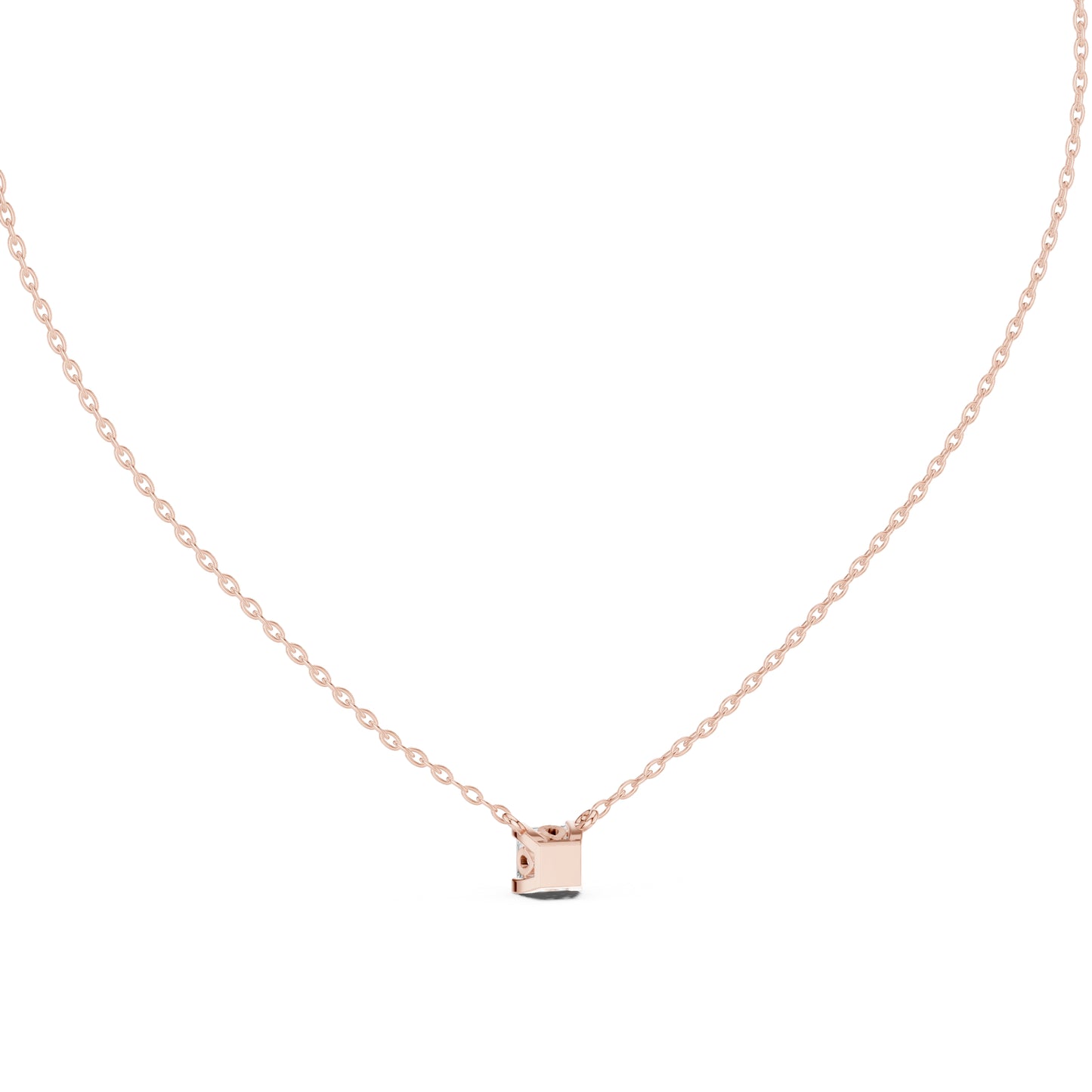 14K Rose Gold Princess Lab-Grown Diamond Pendant for Women | Office Wear | Pure Carat