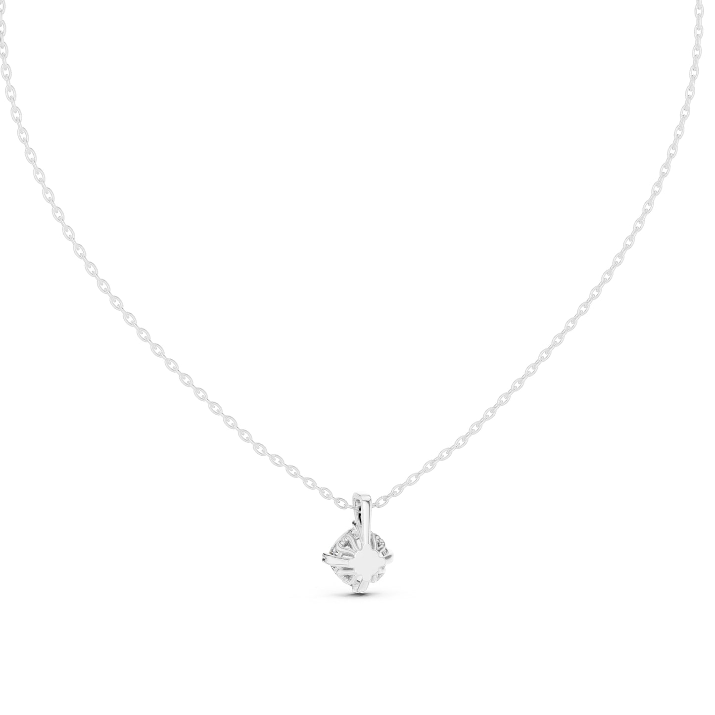 18K White Gold Cushion Lab-Grown Diamond Pendant for Women | Wedding Wear | Pure Carat