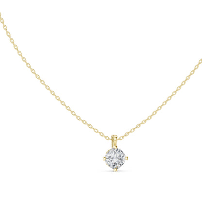 18K White Gold Cushion Lab-Grown Diamond Pendant for Women | Wedding Wear | Pure Carat