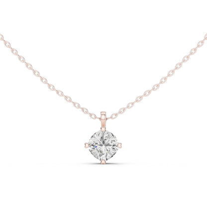 18K White Gold Cushion Lab-Grown Diamond Pendant for Women | Wedding Wear | Pure Carat
