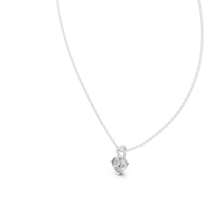 18K White Gold Cushion Lab-Grown Diamond Pendant for Women | Wedding Wear | Pure Carat