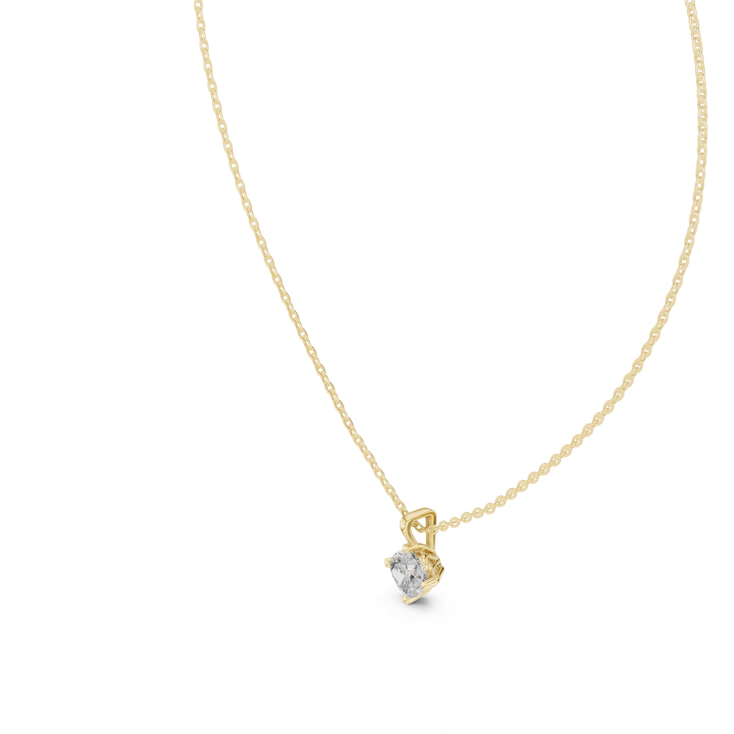 14K Yellow Gold Cushion Lab-Grown Diamond Pendant for Women | Anniversary Gift | Pure Carat