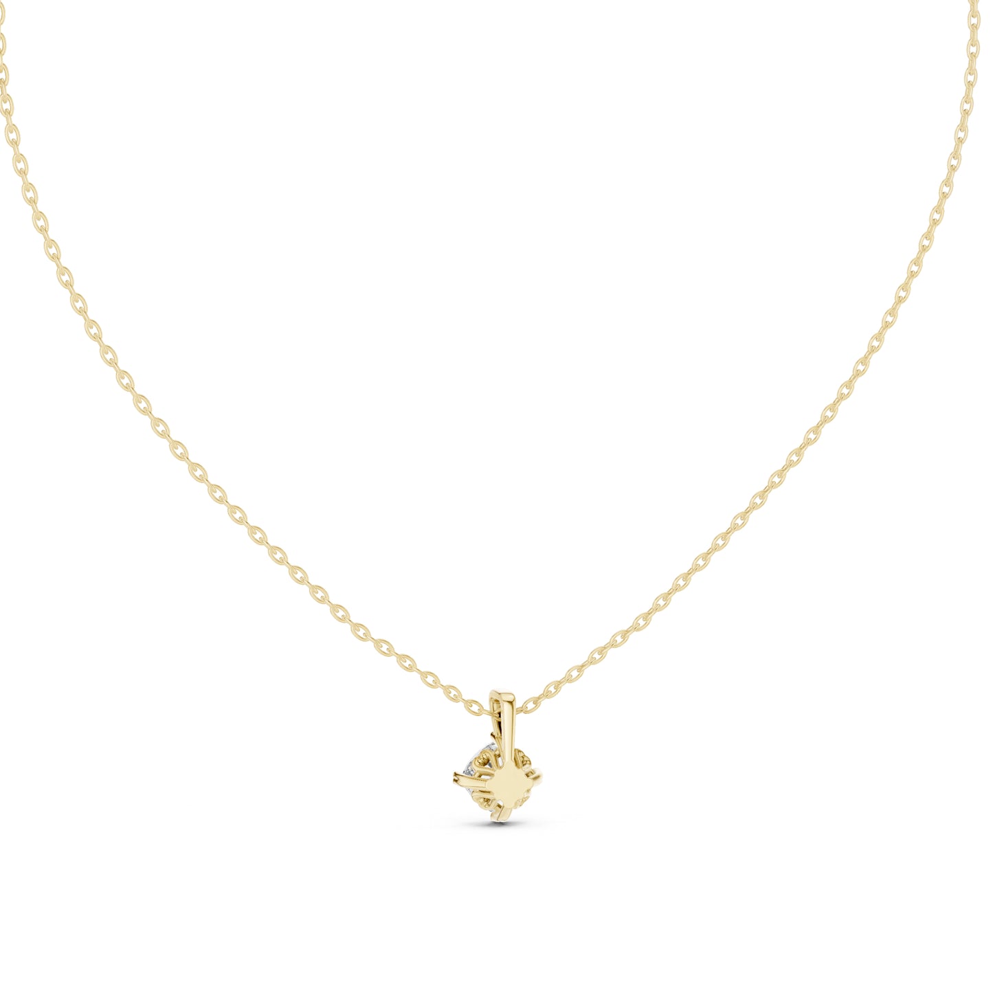 14K Yellow Gold Cushion Lab-Grown Diamond Pendant for Women | Anniversary Gift | Pure Carat