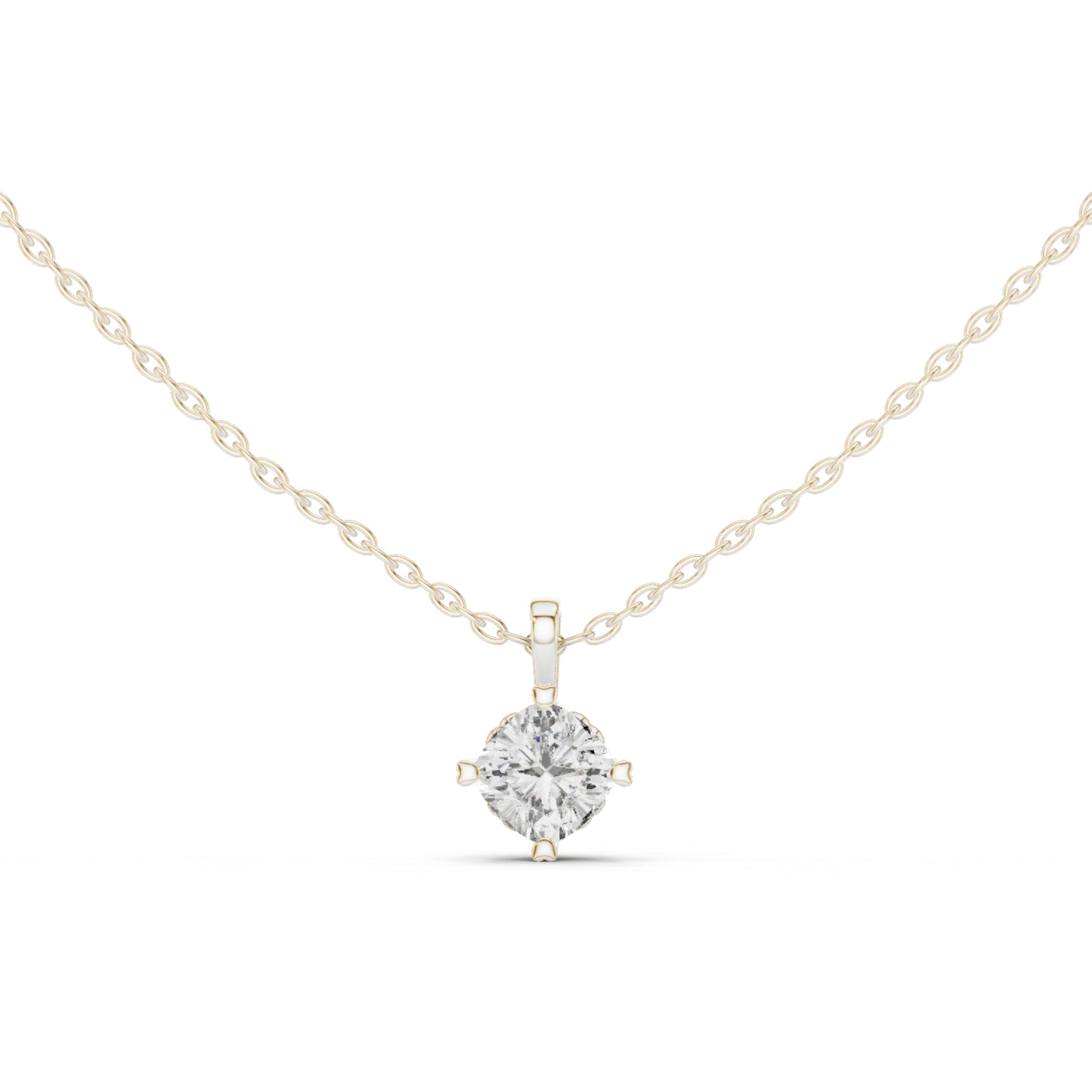 14K Yellow Gold Cushion Lab-Grown Diamond Pendant for Women | Anniversary Gift | Pure Carat