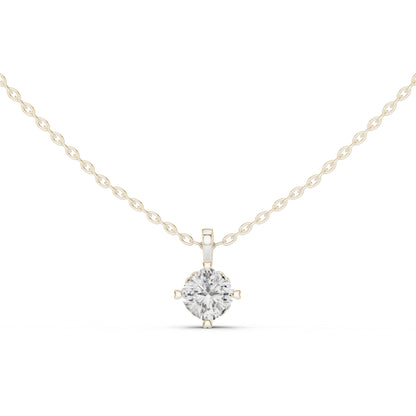 14K Yellow Gold Cushion Lab-Grown Diamond Pendant for Women | Anniversary Gift | Pure Carat