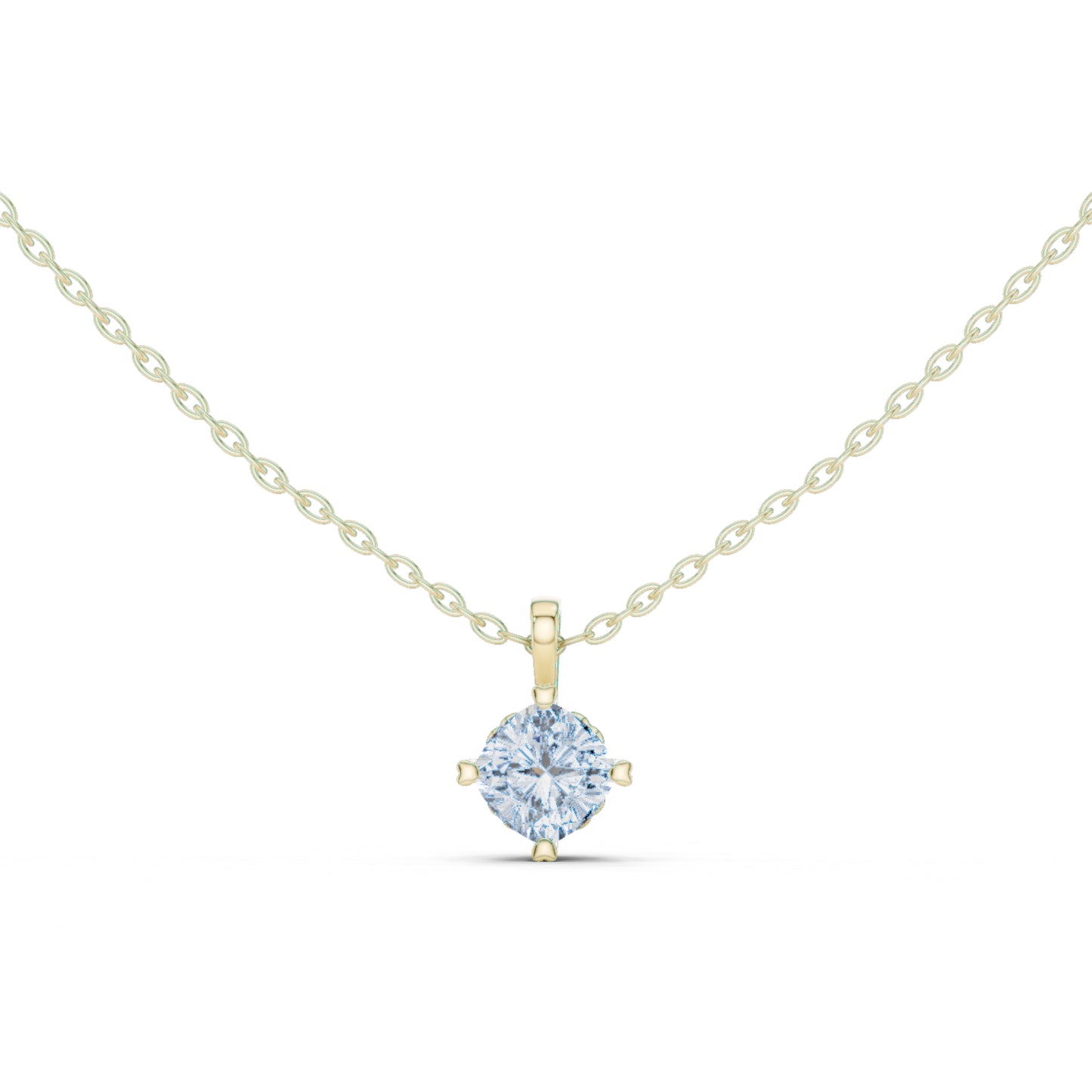 14K Yellow Gold Cushion Lab-Grown Diamond Pendant for Women | Anniversary Gift | Pure Carat
