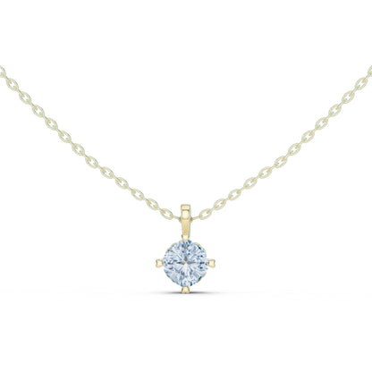 14K Yellow Gold Cushion Lab-Grown Diamond Pendant for Women | Anniversary Gift | Pure Carat