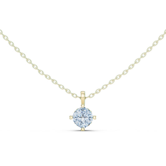 14K Yellow Gold Cushion Lab-Grown Diamond Pendant for Women | Anniversary Gift | Pure Carat