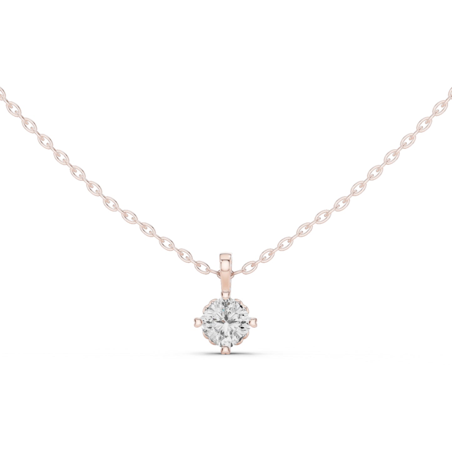 14K White Gold Cushion Lab-Grown Diamond Pendant for Women | Bridal Wear | Pure Carat
