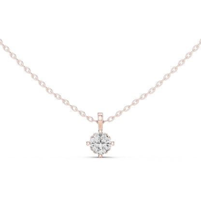 14K White Gold Cushion Lab-Grown Diamond Pendant for Women | Bridal Wear | Pure Carat